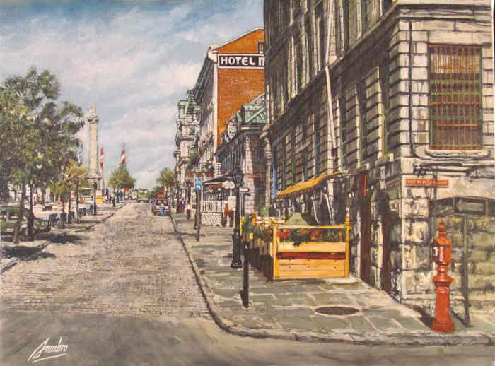 Rue De La Commune, Place Jacques Cartier, Old Montreal acrylic